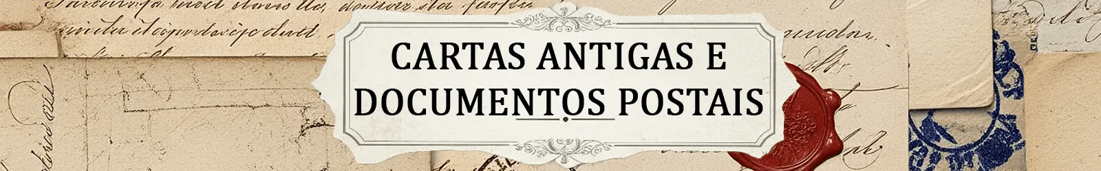 Banner Cartas antigas e documentos postais